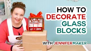 How to Decorate Glass Blocks with Lights and Vinyl with your Cricut [upl. by Phelgon975]