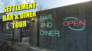 FALLOUT 4  Settlement Bar amp Diner Tour [upl. by Fleur812]