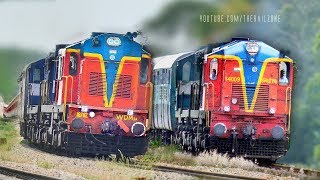 Beautiful ALCo Kingfishers  ICF to LHB TATA Express  Indian Railways [upl. by Reisch637]