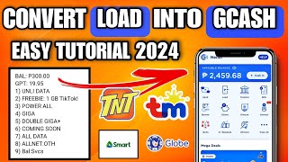 HOW TO CONVERT LOAD INTO GCASH VERY EASY TUTORIAL 2024 PAANO BA TUTORIAL [upl. by Ayekal377]