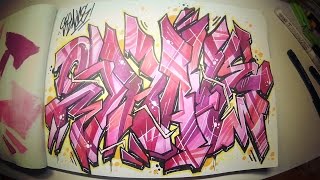 Graffiti Speedart l Speedpaint Shave Blackbook Piece [upl. by Pattin]