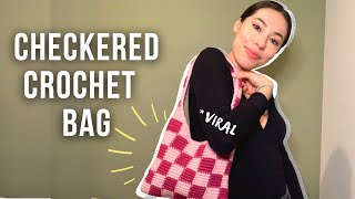 How to Crochet a Checkered Bag  EASY  Beginner Friendly [upl. by Swenson]