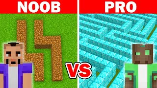 NOOB vs PRO Laberinto Gigante en Reto de Construcción Minecraft [upl. by Brewer42]