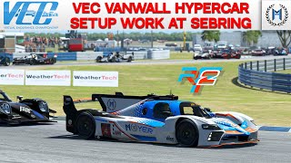 rFactor 2 Online VEC Vanwall Hypercar Setup Work for Sebring [upl. by Tol]