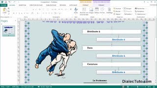 Tutoriel Ms Publisher  Dessin diplôme plus Publipostage [upl. by Ellehcor631]