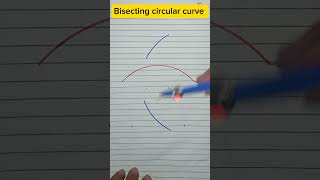 Bisecting circular curve line construction geometry [upl. by Nyllij]