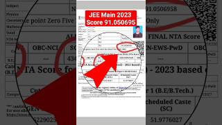 JEE Main Score Card 91 percentile for jee  JEE 2024 jeescore jeemain [upl. by Zipah749]