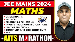 Complete MATHS in 1 Shot  JEE 2024  Part 1  Class 12th Lakshya  AITS Marathon [upl. by Kery]