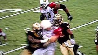 Kurt Warner Gets Hit against the Saints 2010 playoffs [upl. by Annatnas]