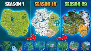 Evolution of Fortnite Map Chapter 1 Season 1  Chapter 5 Season 2 [upl. by Eeclehc255]