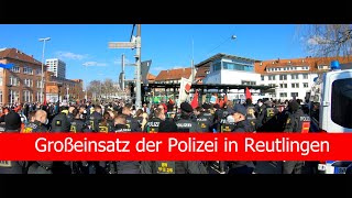 Großeinsatz der Polizei bei der AntiAFDDemo in Reutlingen [upl. by Emoryt]