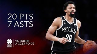 Spencer Dinwiddie 20 pts 7 asts vs Sixers 2023 PO G3 [upl. by Sheelagh]