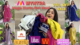 UPTO 80 OFF😱 MYNTRA Trendy Kurta Sets Haul  STARTS AT RS45  Festival Offer [upl. by Tiffa]