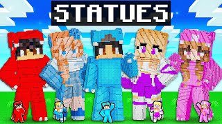 Minecraft FRIENDS STATUE House Battle [upl. by Zilevi]