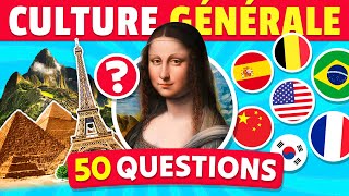 50 QUESTIONS pour TESTER TON SAVOIR 🧠🤯  Quiz Culture Générale [upl. by Naldo]