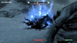 Skyrim Boss Alduin First fight [upl. by Lamahj]