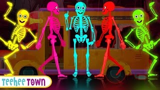 Midnight Magic Five Skeletons Riding On A Bus Song  Spooky Scary Rhymes By Teehee Town [upl. by Koa]