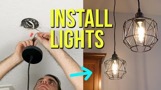 How to Install Ceiling Light Fixtures  New amp Replacement Pendant Lighting [upl. by Nahor695]