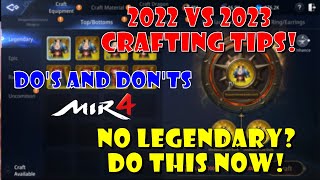 MIR4 2023 CRAFTING TIPS MAS TIPID  NO LEGENDARY EQUIPMENT DO THIS SIMULAN MO NA AGAD [upl. by Kerman]