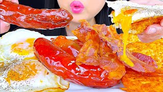 Asmr Mukbang  Soft Fried Egg Sausage Bacon amp Hash Browns Breakfast  Eating Sounds  ASMR Phan [upl. by Warfold723]