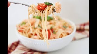 RECIPE Shrimp over Roasted Tomatoes and Pasta [upl. by Placida]