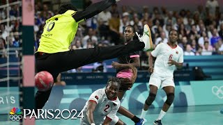 Angola upsets Spain in womens handball scores first tournament points  Paris Olympics [upl. by Ilohcin110]