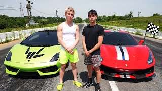 Ferrari 488 Pista vs Stephen Sharers Lamborghini Sharerghini  DRAG RACE [upl. by Nnave]