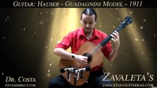 1911 Hermann Hauser quotGuadagniniquot model classical guitar played Eduardo Costa [upl. by Joell]