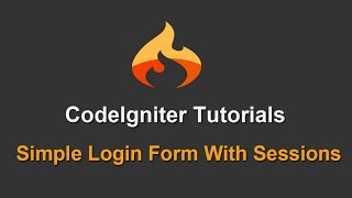 Make Simple Login Form in CodeIgniter With Sessions [upl. by Marje627]