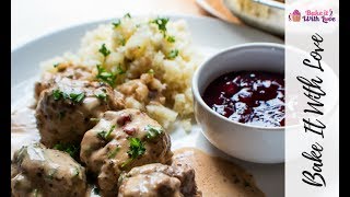 Swedish Meatballs Recipe with lingonberries  Bake It With Love [upl. by Jamieson]