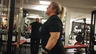 Denise Faith pro female bodybuilder training arms off season at ProGym Stockholm [upl. by Brink622]