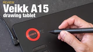 Veikk A15 budget drawing tablet review [upl. by Ocinemod562]