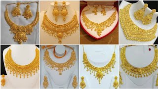 Latest Gold Necklace Design 2024  Trendy Gold Necklace Ideas Stylish Gold Necklace Set For Bridal [upl. by Zug]