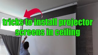 How to Hang a projector screen on ceiling in studs [upl. by Sari]