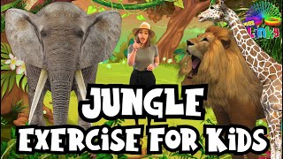 Jungle Exercise for Kids  Indoor workout for Children  No Equipment PE Lesson for Kids [upl. by Akimahs]