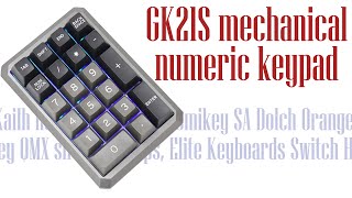 Building a GK21S numeric mechanical keypad with Gateron clears Uniqey QMX Domikey Dolch SA keycaps [upl. by Bever513]