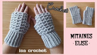 Tuto mitaines quot Elisequot au crochet facile et rapide une créationisacrochet [upl. by Florentia]