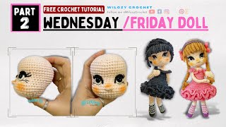 How To Crochet Doll P23 Wednesday Addams amp Friday Tran Easy Tutorial Amigurumi Dolls For Beginners [upl. by Lette]