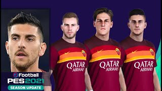 eFootball PES 2021 AS Roma Faces Stats amp Overalls  Season Update [upl. by Kaliope522]