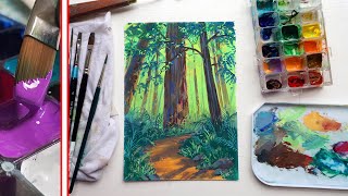 New to gouache Painting with THICK layers of gouache ✶ Palette box tips [upl. by Adnowal]