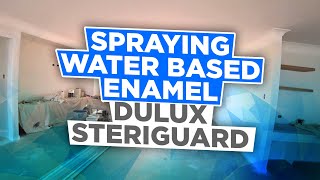 Spraying water based enamel Dulux steriguard [upl. by Allenrad673]