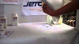 JETCOAT INDONESIA Membuat Kain spunbond SIAP DICETAK DI EPSON T13 [upl. by Nomelihp533]