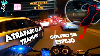 GOLPEO SU ESPEJO Y ME DETENGO 😰 FILTRANDO EN MOTO CON PASAJERO 💪 Observacion diaria 24 chile [upl. by Rocco]