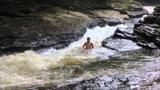 Ohiopyle Meadow Run Natural Water Slide High Water [upl. by Nitsoj]