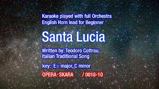 Bocelli style Santa Lucia Karaoke played with full Orchestra and English horn lead for beginner [upl. by Brittaney]