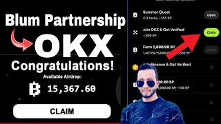 How To Connect OKX With Blum Crypto Blum Partnership With OKX Exchange [upl. by Hamrah]