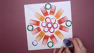 Printmaking for Kids  Radial Balance Artwork [upl. by Rhines884]