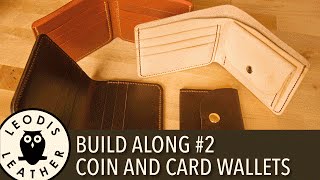 Leather Build along 2 Coin and Card Wallets [upl. by Eenahs]