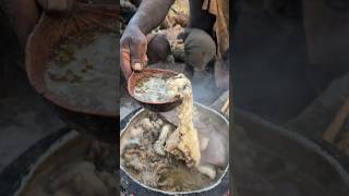 Its dinner time😋‼️ See how Hadza cooks and eating their favorite soup when is too hot 🔥foodafrica [upl. by Deeanne]