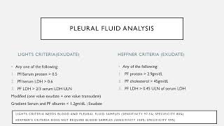 PLEURAL FLUID ANALYSIS [upl. by Atsirhc]